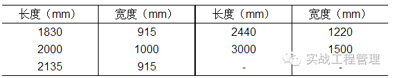 建筑模板尺寸规格_建筑模板尺寸规格表示方式_规格模板尺寸建筑标准