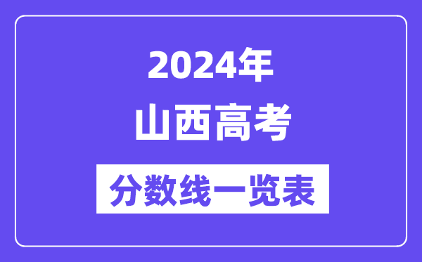 2024年山西高考分数线一览表（含一本,二本,专科分数线）